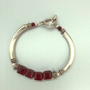 Sterling Silver Bracelet with crystals